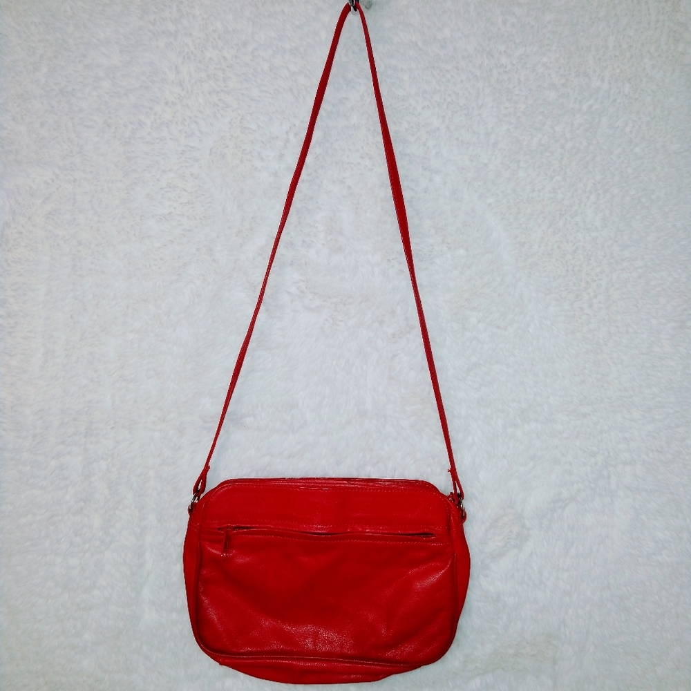 Samantha Scott Red Small Leather Crossbody Shoulder Purse Pocketbook - Picture 11 of 11